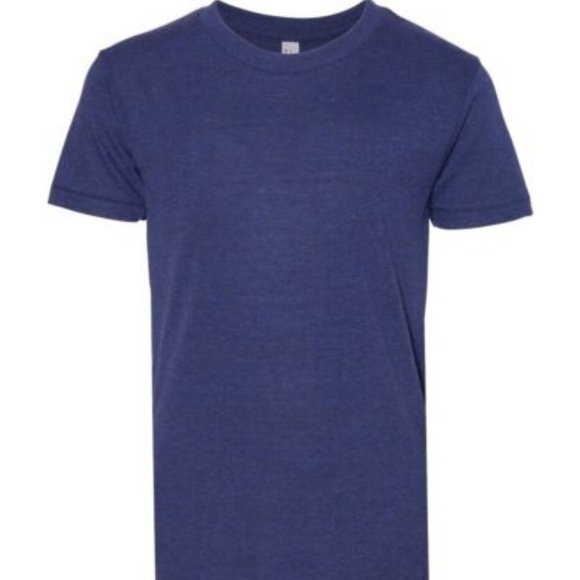 NWT AMERICAN APPAREL YOUTH UNISEX TRIBLEND TEE TRI-INDIGO 8 - Picture 3 of 10